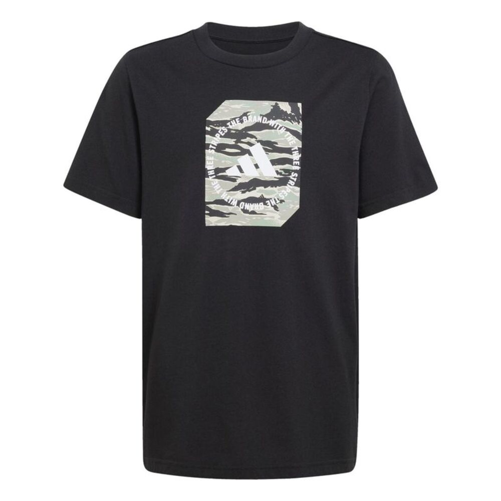 Adidas Childrens/Kids Camo Embossed T-Shirt / Black